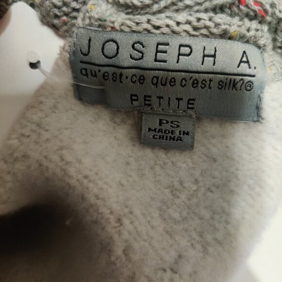 Joseph A. Cable Knit Gray Confetti Rainbow Cowl Neck Women's Sweater S Petite - Picture 5 of 7